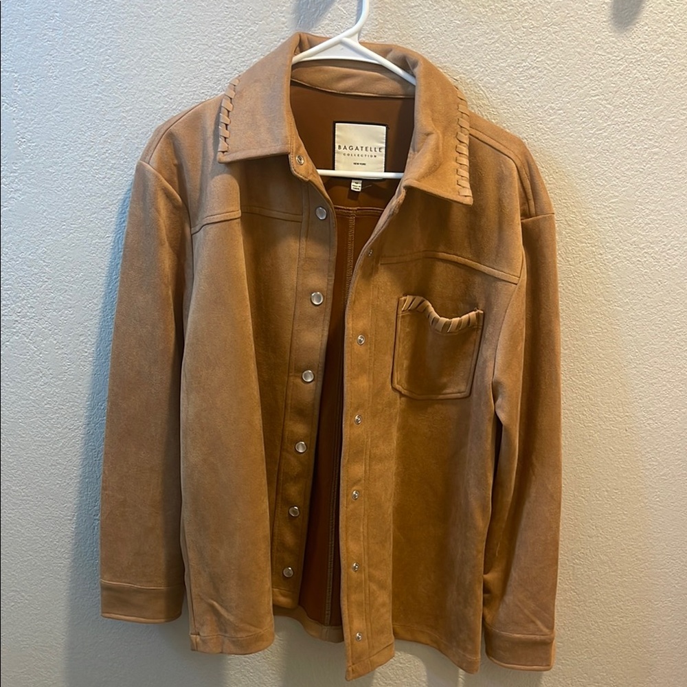 Bagatelle Tan suede Shirt Jacket Lightweight